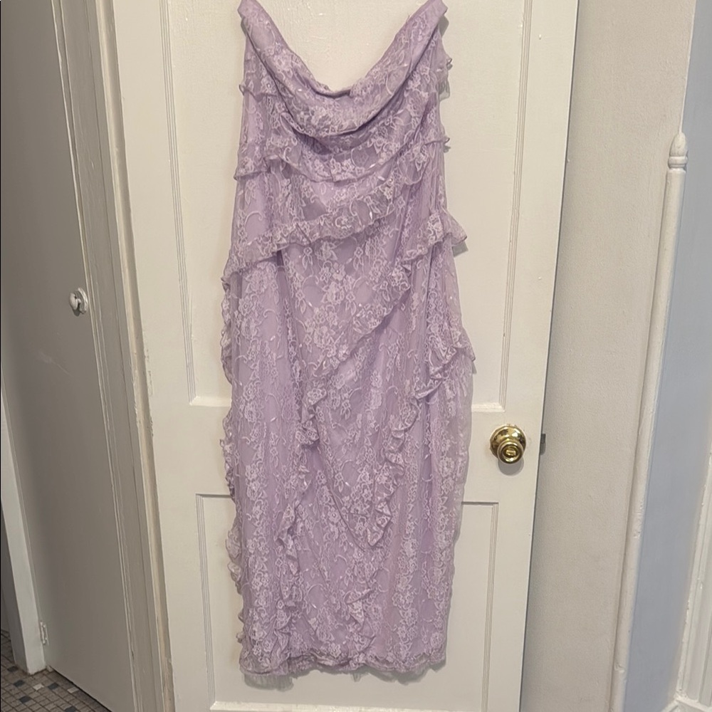 Forever 21 Lavender Asymmetrical Ruffle Dress